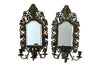 Antique mirrors French Neo-classical revival bronze wall sconces, with three branched candle holders. French antiques