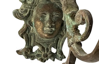 Antique mirrors French Neo-classical revival bronze wall sconces, with three branched candle holders. French antiques.