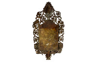 Antique mirrors French Neo-classical revival bronze wall sconces, with three branched candle holders. French antiques.