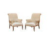 Pair of elegant large 19th century  French country house armchairs with scrolled backs.