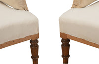 Pair of elegant large 19th century  French country house armchairs with scrolled backs.