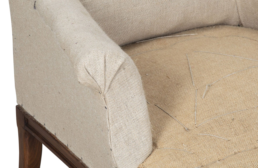 Pair of elegant large late 19th Century French country house armchairs with scrolled backs.