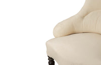 Pair of charming 19th Century French Napoleon III slipper chairs with gently curved scroll backs.