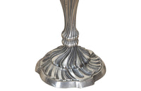Pair of late 19th Century French worn silver plated candleabras in the Rococo style.