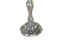 Pair of late 19th Century French worn silver plated candleabras in the Rococo style.