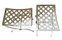 Pair of 20th Century French wrought iron curule form stools