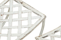 Pair of 20th Century French wrought iron curule form stools