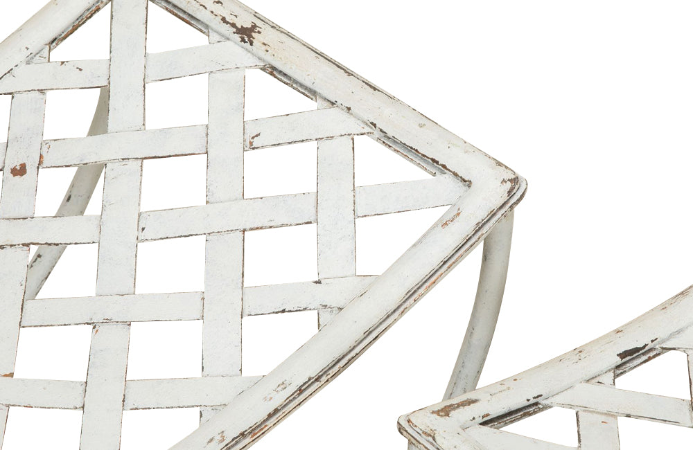 Pair of 20th Century French wrought iron curule form stools