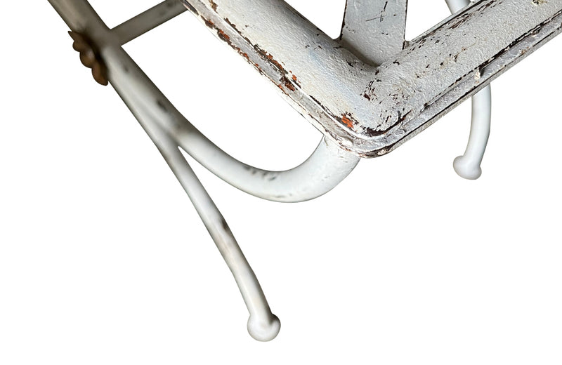 Pair of 20th Century French wrought iron curule form stools