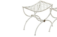 Pair of 20th Century French wrought iron curule form stools