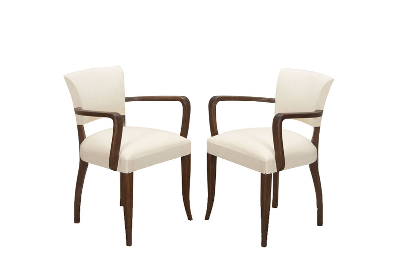 Pair of mid-20th Century French bridge armchairs in the Art Deco style.