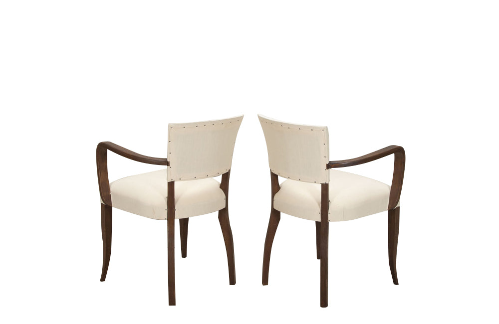 Pair of mid-20th Century French bridge armchairs in the Art Deco style.