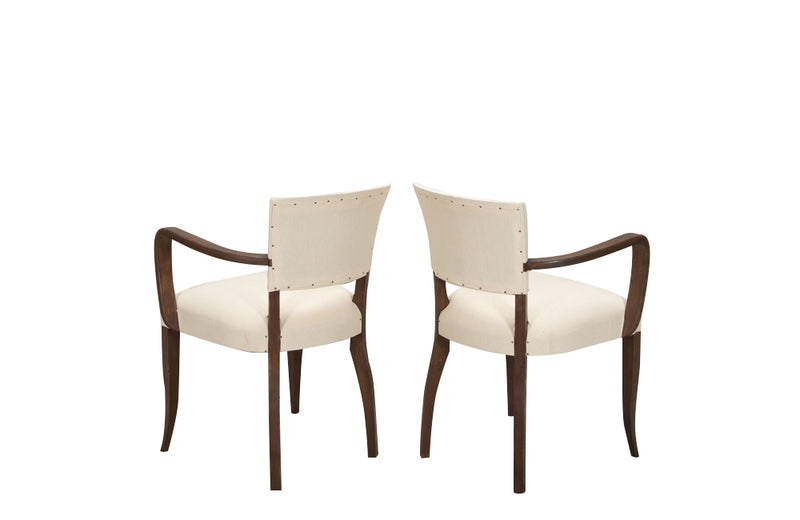 Pair of mid-20th Century French bridge armchairs in the Art Deco style.