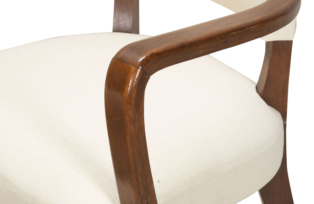 Pair of mid-20th Century French bridge armchairs in the Art Deco style.