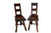 Mid century chairs brutalist French wooded chairs with ladder backs - French Antique Furniture