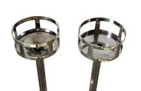 Pair of mid century champagne bucket stands silverplate French champagne bucket stands by the renown house of Chrisofle