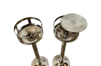 Pair of mid century champagne bucket stands silverplate French champagne bucket stands by the renown house of Chrisofle