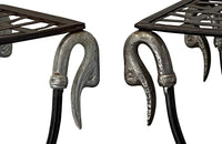 Pair of elegant Mid-Century French wrought iron curule stools attributed to Maison Jansen