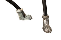 Pair of elegant Mid-Century French wrought iron curule stools attributed to Maison Jansen