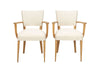 Pair of mid-20th Century French pale beech bridge chairs of stylish and unusual form
