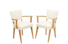 Pair of mid-20th Century French pale beech bridge chairs of stylish and unusual form