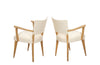 Pair of mid-20th Century French pale beech bridge chairs of stylish and unusual form