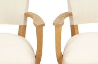 Pair of mid-20th Century French pale beech bridge chairs of stylish and unusual form