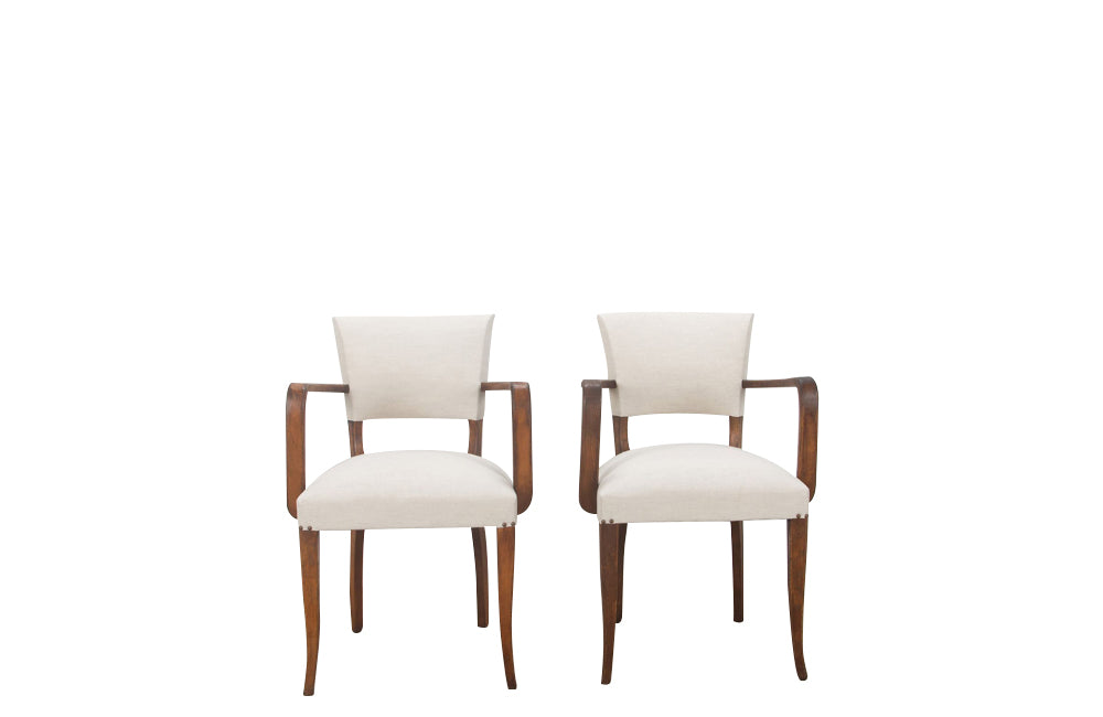 Pair of mid 20th century french Art Deco Style bridge chairs.