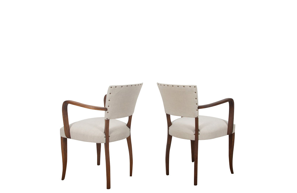 Pair of mid 20th century french Art Deco Style bridge chairs.