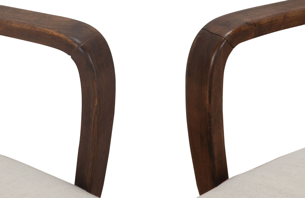 Pair of French mid century Art Deco Style bridge chairs.