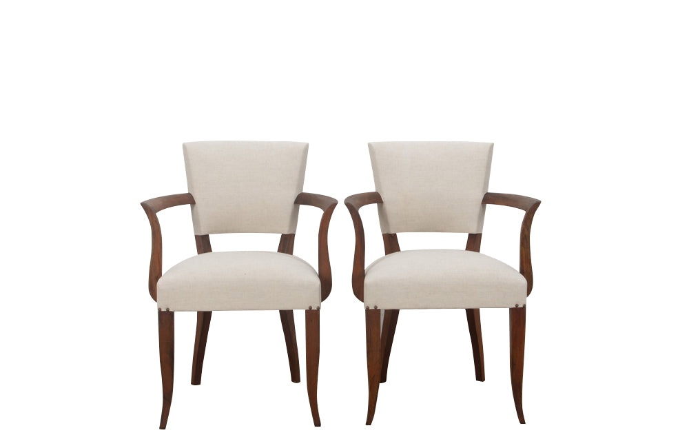 Pair of mid 20th century Art Deco style bridge chairs