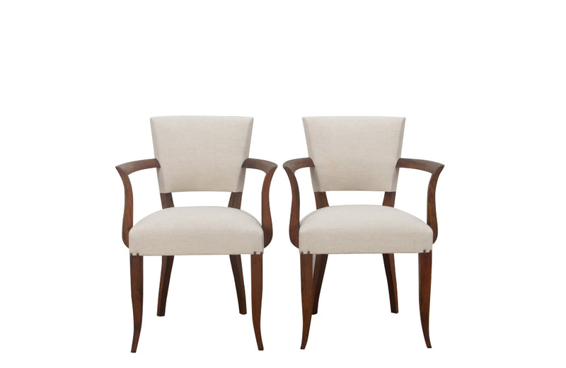 Pair of mid 20th century Art Deco style bridge chairs