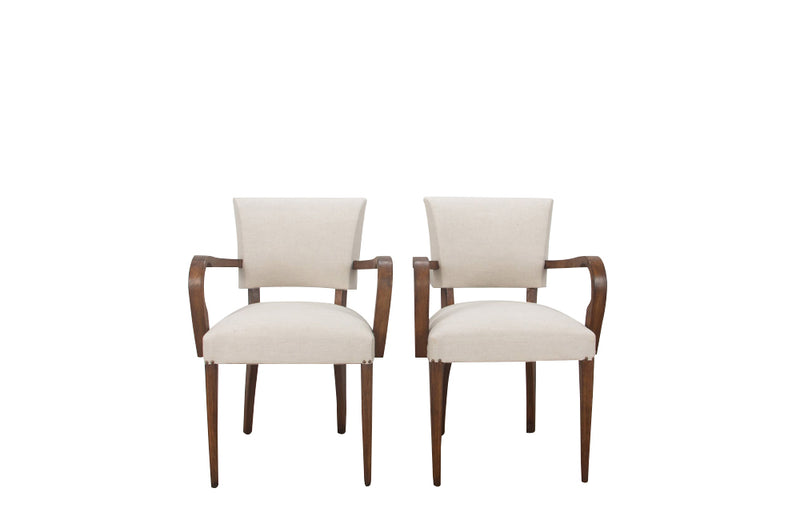 Pair French  mid century art deco bridge chairs