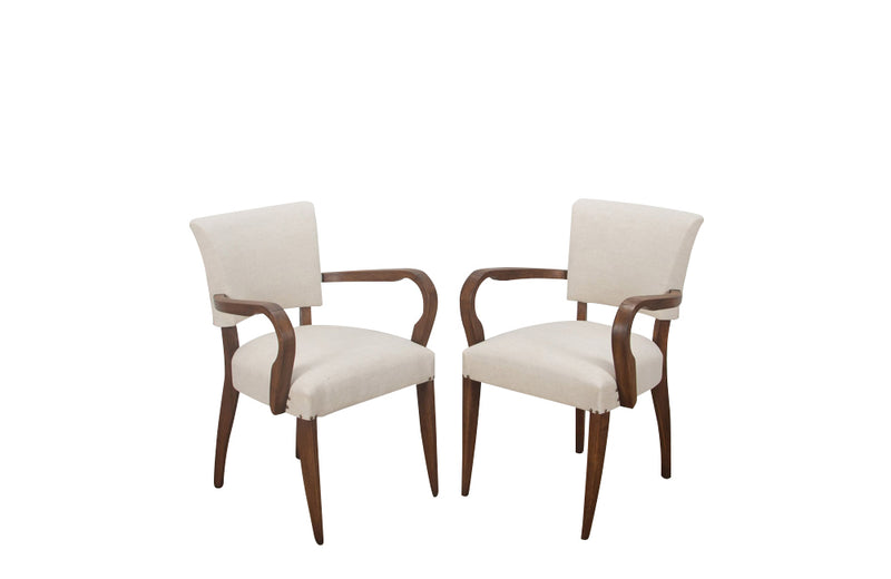 Pair French  mid century art deco bridge chairs