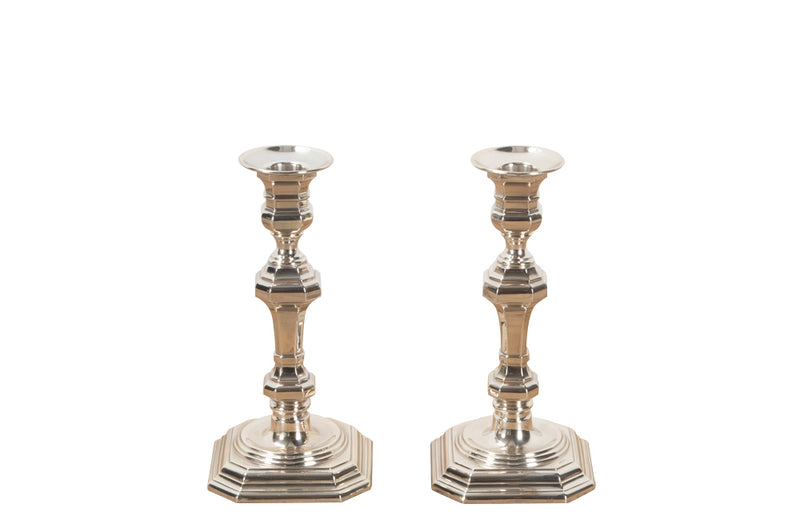 Pair of small 20th Century Spanish, silver candlesticks by Pedro Duran