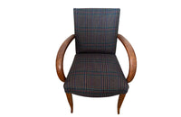 Pair of mid-20th Century French Art Deco style bridge chairs upholstered in a beautiful soft Scottish plaid wool.