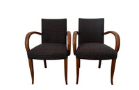 Pair of mid-20th Century French Art Deco style bridge chairs upholstered in a beautiful soft Scottish plaid wool.