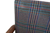 Pair of mid-20th Century French Art Deco style bridge chairs upholstered in a beautiful soft Scottish plaid wool.