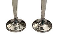 Antique Silver Plate Fluted Trumpet Vases Mappin & Webb Edwardian.