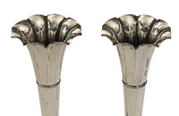 Antique Silver Plate Fluted Trumpet Vases Mappin & Webb Edwardian.