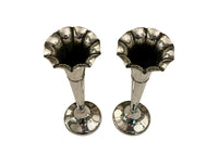Antique Silver Plate Fluted Trumpet Vases Mappin & Webb Edwardian.