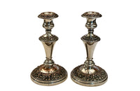 Pair of Early 20th Century French Rococo Revival Silver Plate Candlesticks