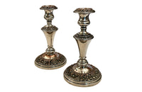 Pair of Early 20th Century French Rococo Revival Silver Plate Candlesticks