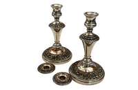 Pair of Early 20th Century French Rococo Revival Silver Plate Candlesticks