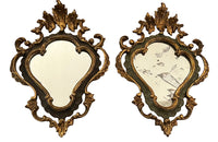 Pair of pretty small early 20th century Venetian mirrors in the Rococo style.
