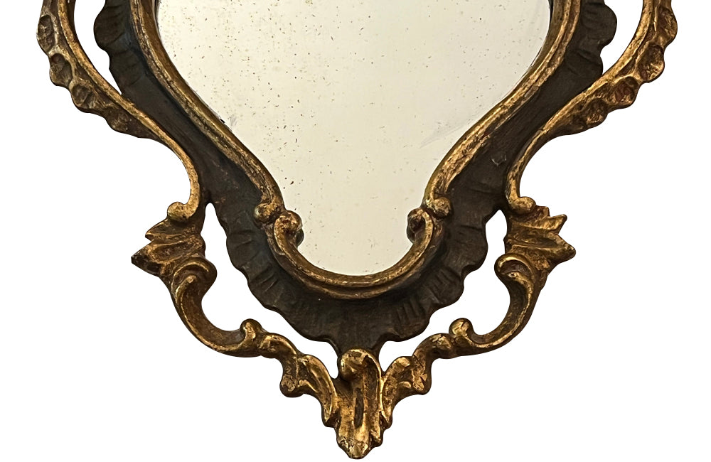 Pair of pretty small early 20th century Venetian mirrors in the Rococo style.