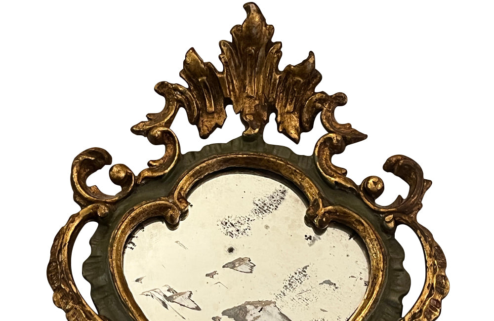 Pair of pretty small early 20th century Venetian mirrors in the Rococo style.