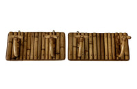 Pair of Mid-Century Italian Bamboo Coat Hook Racks 