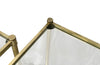 Pair of Mid-Century Italian square brass end tables with glass shelves.