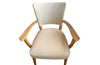 Pair of mid-20th Century French pale beech bridge chairs of stylish and unusual form